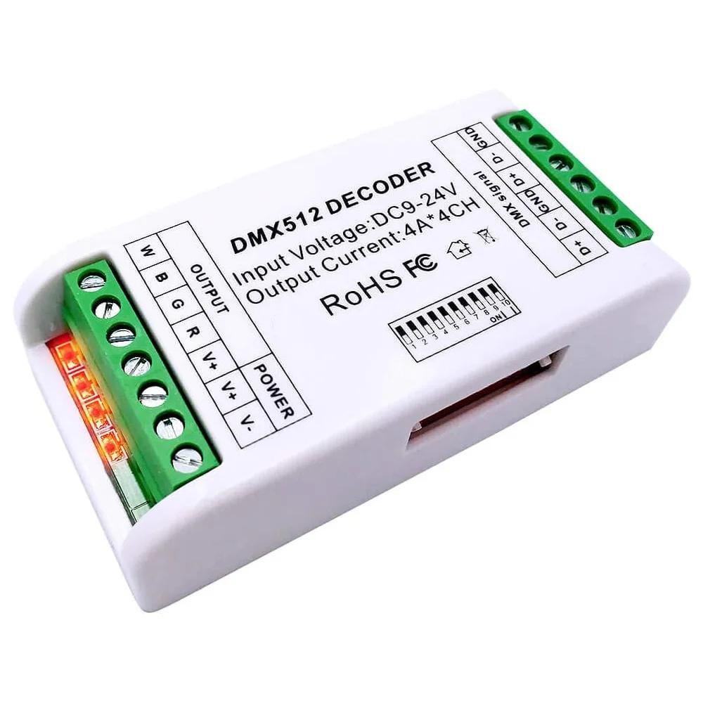 LED Ʈ  ̴ 4 ä DMX RGBW ڴ, RGB RGBW Ʈ Ʈѷ, DMX 512  ̹, DC9-24V, 16A